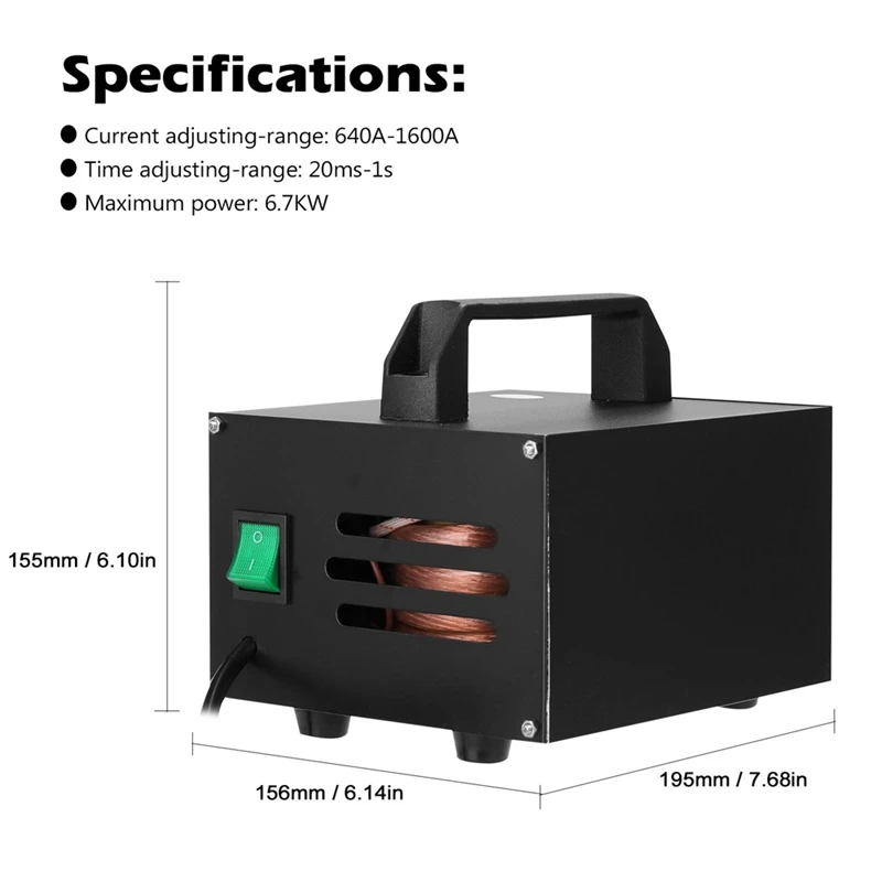 

1600A Spot Welder CX4500 Adjustable Microcomputer 18650 Battery Spot Welding Machine Set For 0.25Mm Nickel Plate EU Plug