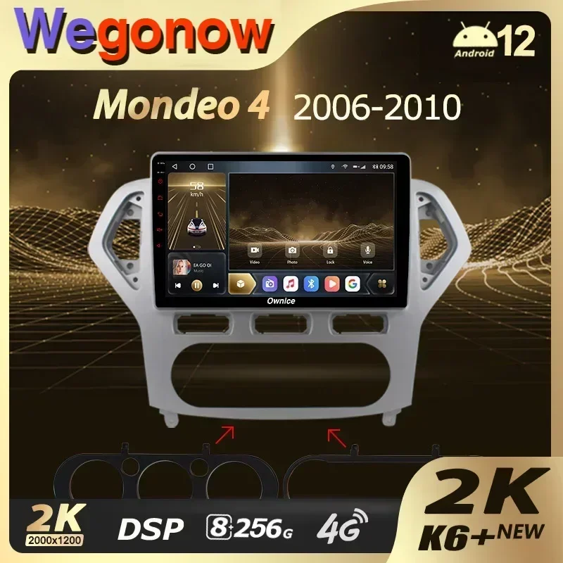 Ownice K6+ 2K для Ford Mondeo 4 2006-2010 Автомобильный радиоприемник Мультимедийный видеоплеер
