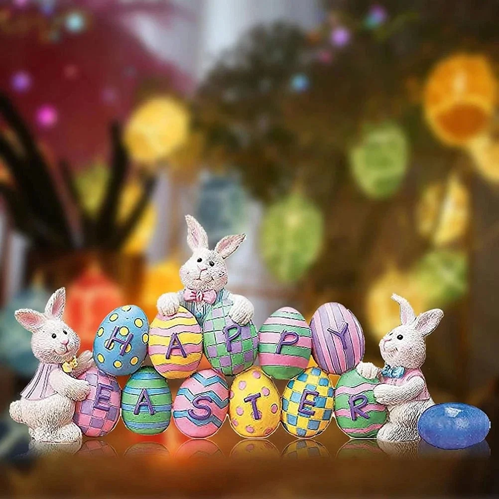 

Easter Cute Craft Rabbit Spring Desk Decorations Home Decor Festive Supplies Bedroom Resin Decoration