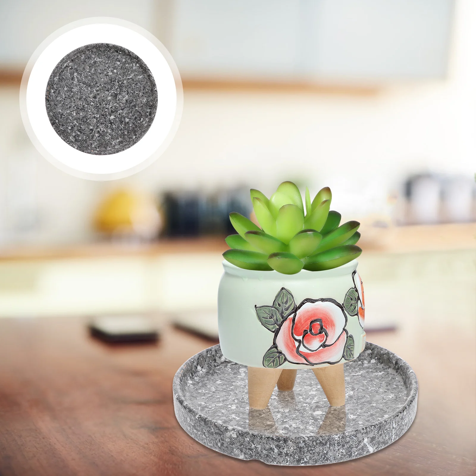 

2 PCS White Ceramic House Round Pot Tray White Round Tray Planter Tray Round Jewelry Tray Flower Pot Saucer Base