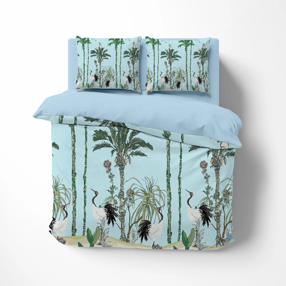 Набор постельного белья разных размеров с рисунком тропического пейзажа |