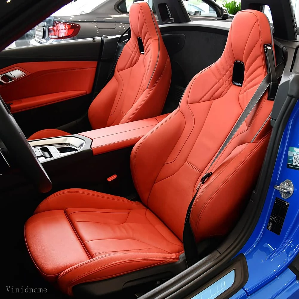 Фото Для BMW Z4 G29 Roadster 2018 2019 2020 2021 2022 2023 2024 2025 2026 Комплект чехлов для автомобильных сидений из веганской кожи Nappa, аксессуары на заказ. №1