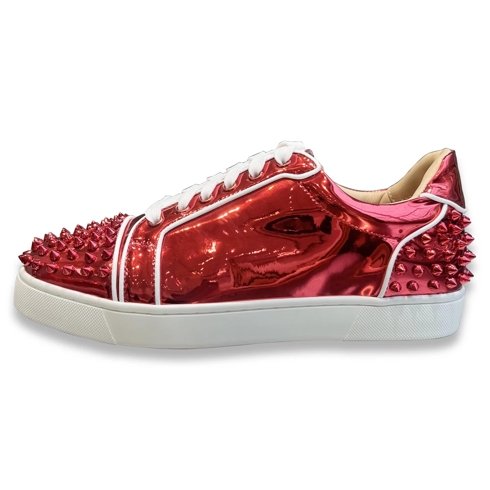 

Luxury Men's Shoes Red Bottom Shoes Leather Low Top Rivet Men's Shoes Casual Shoes Couple Shoes Casual Sneakers
