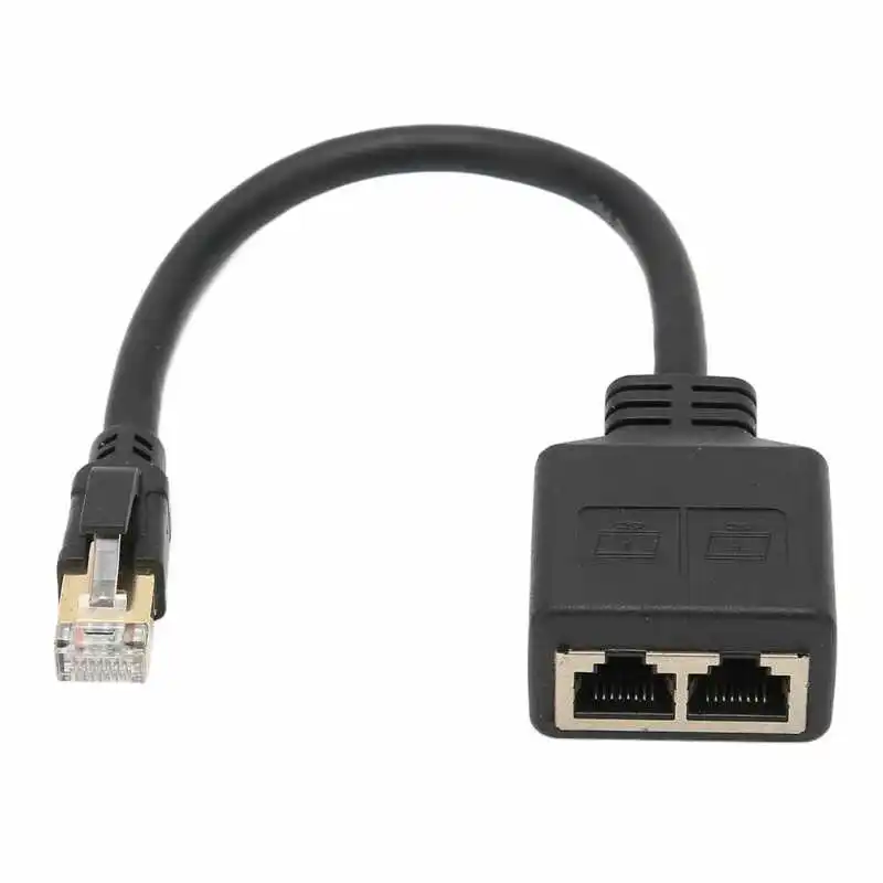 

2 in 1 RJ45 Ethernet Adapter LAN Cable Extension 1 to 2 Port Excellent Connection Transmission Splitter Adapter For Home Office
