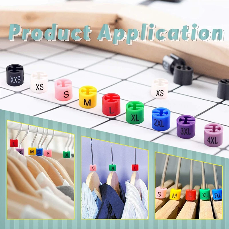 100 шт. вешалка для одежды пластиковые маркеры кольца магазина XS S M L XL 3XL-5XL