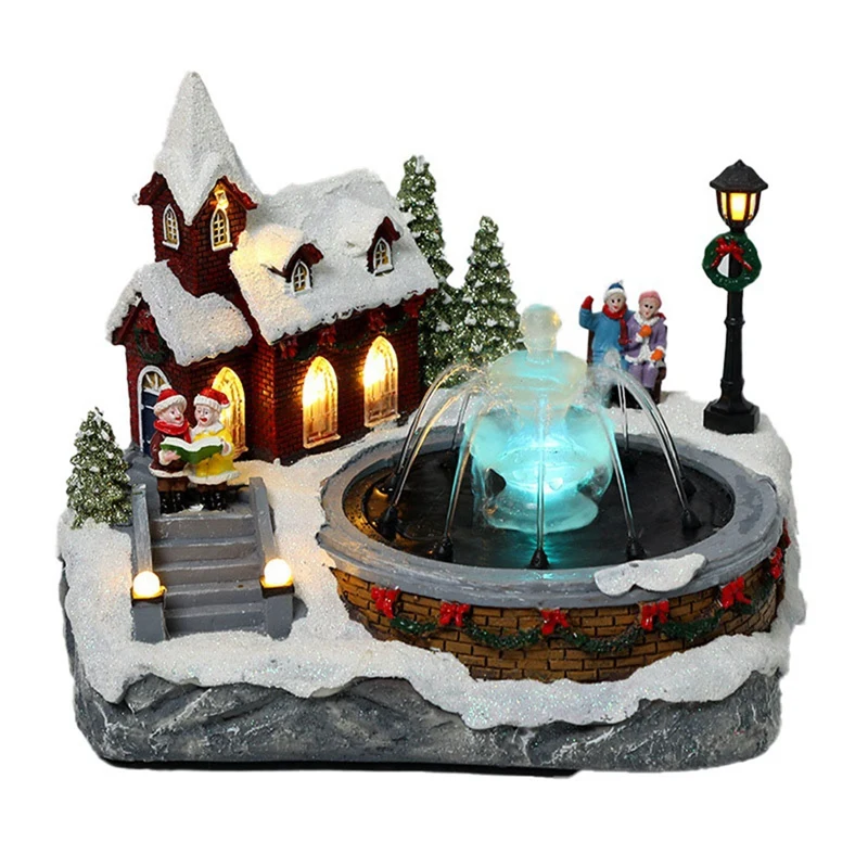 

Christmas Fountain House Glowing Snow House Christmas Gift Christmas Home Decoration Decoration