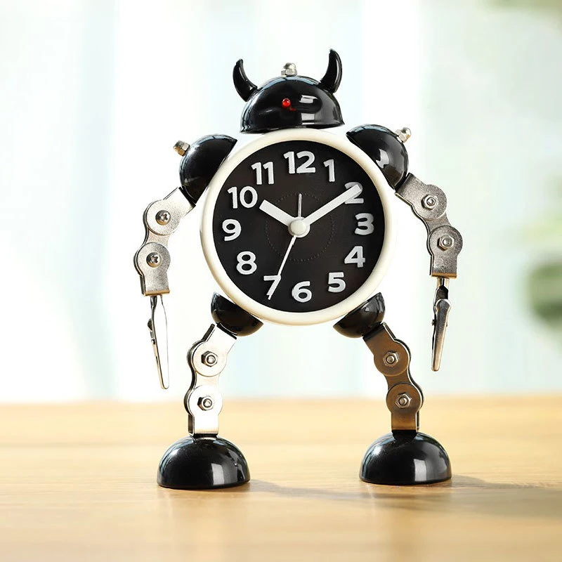 

Креативный будильник, деформированные Настольные часы-роботы для студентов и детей, металлические пластиковые настольные часы с возможнос...