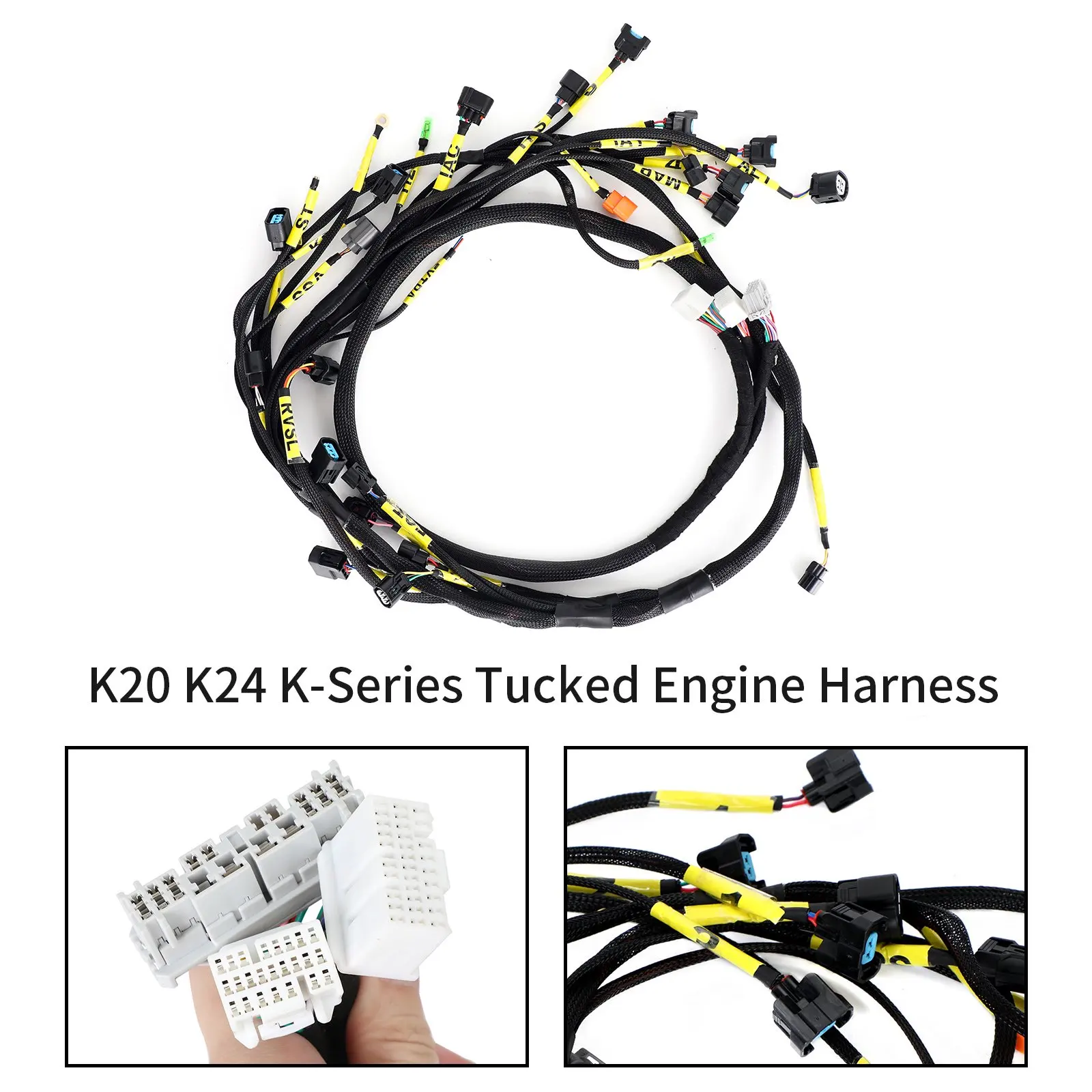 For Honda  K20 K24 K-Series Tucked Engine Harness  Acura K-Swap Integra CRX EK EG Civic EP3 01-05 RSX 02-04 images - 6