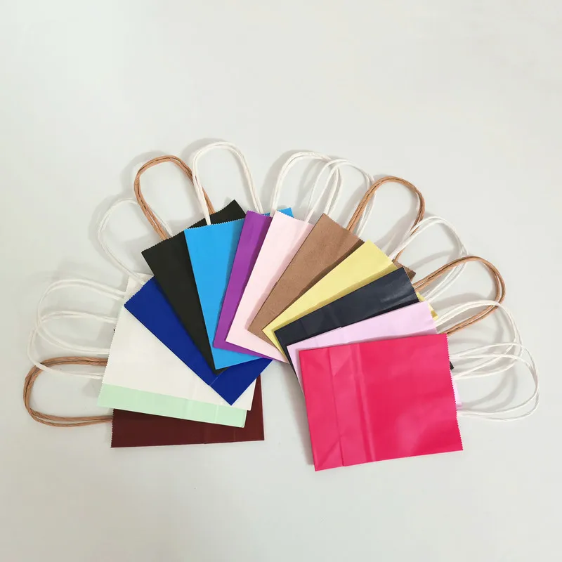 6/12 шт. маленькие пакеты из крафт-бумаги с ручками