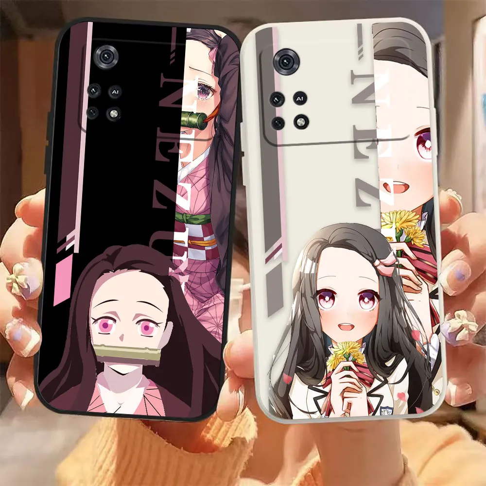 

Nezuko Kamado Case For Xiaomi PCOO F3 M3 X2 X3 M4 A2 6X 8 CC9 CC9E MIX 2 2S Black Shark 3 4 5 GT Pro 4G 5G Case Funda Shell Capa