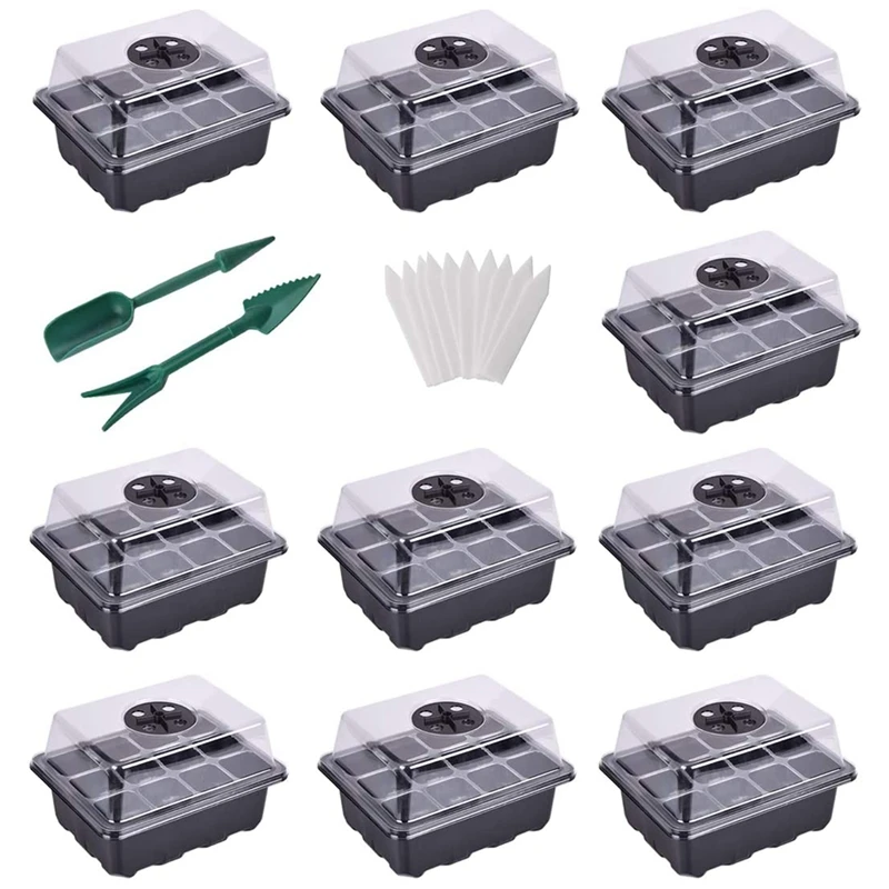 

Starter Tray Kit Humidity Adjustable Plant Starter Kit With Dome And Base Greenhouse Grow Trays Mini Propagator