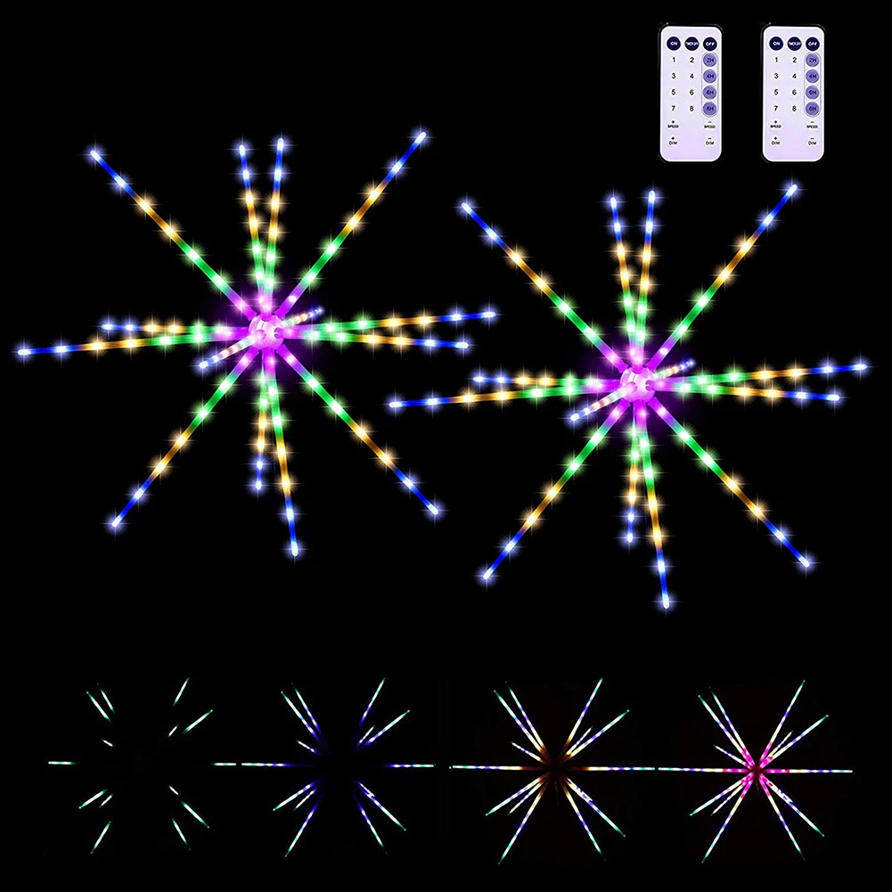 

LED Firework Lam Battery Operated Lights Hanging Ornaments Atmosphere Props Remote Control for Indoor Outdoor Holiday Decoration