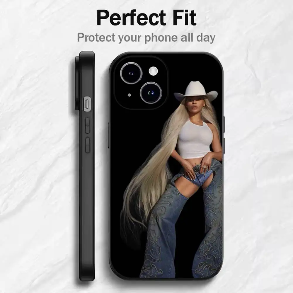 Чехол для iPhone C-Carter Cowboy B-BEYONCE для 17, 16, 15, 14, 13, 12, 11, Mini XS XR X 6S 6 Pro Max Plus, черный мягкий чехол (art.: 3920d38fcff90) - 3920d38fcff90