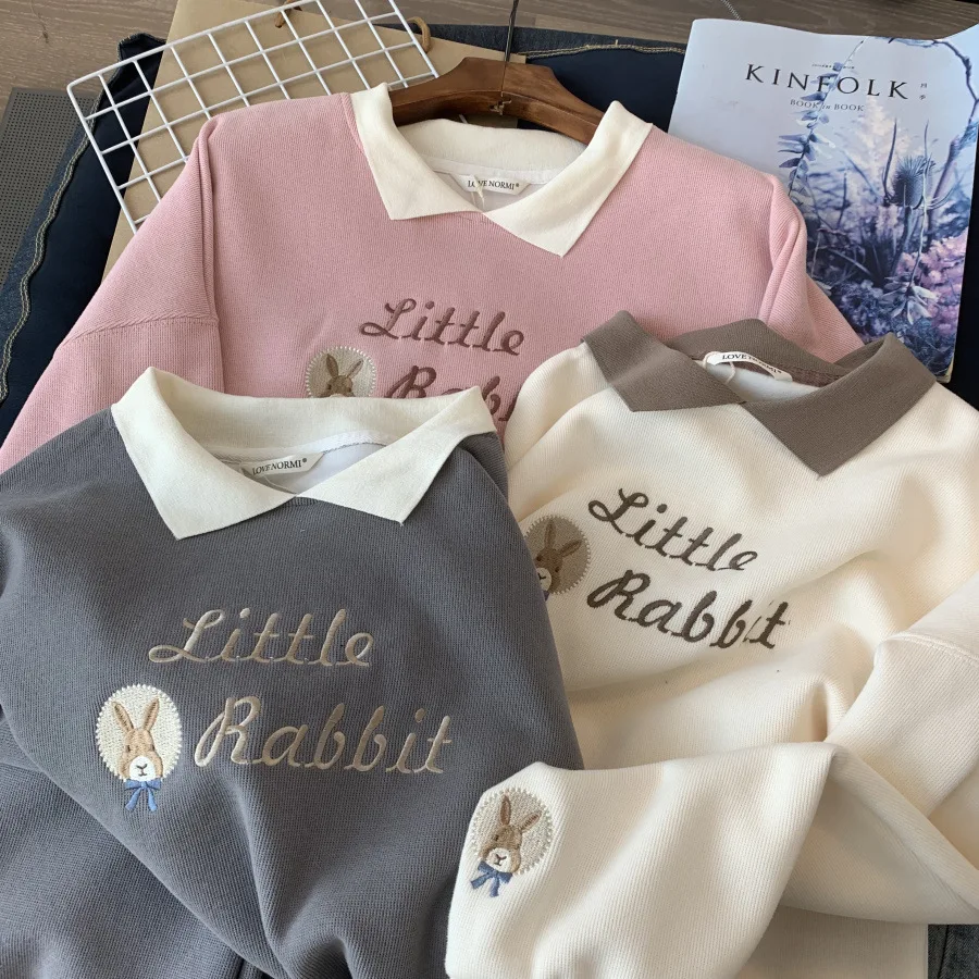 Женская однотонная толстовка с вышивкой цвет в ассортименте