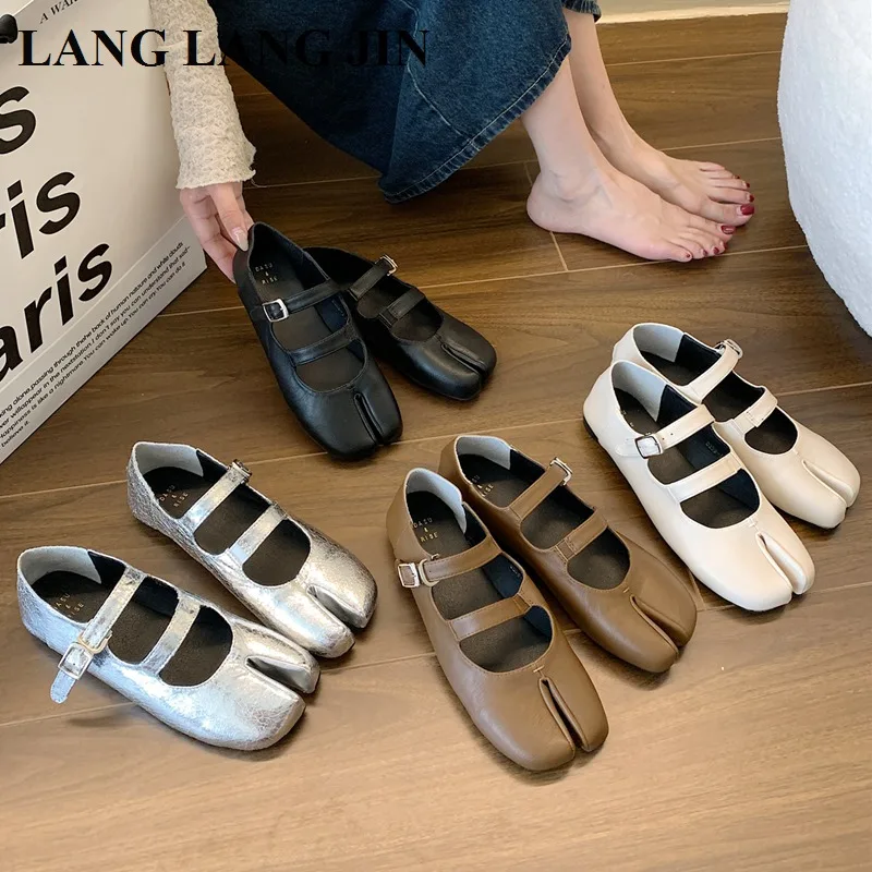 Женские брендовые дизайнерские туфли на плоской подошве с разрезом балетки