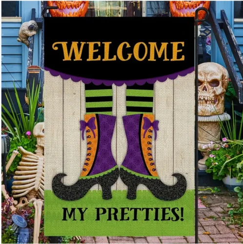 Садовый флаг 12 х 18 дюймов. Сапоги ведьмы.