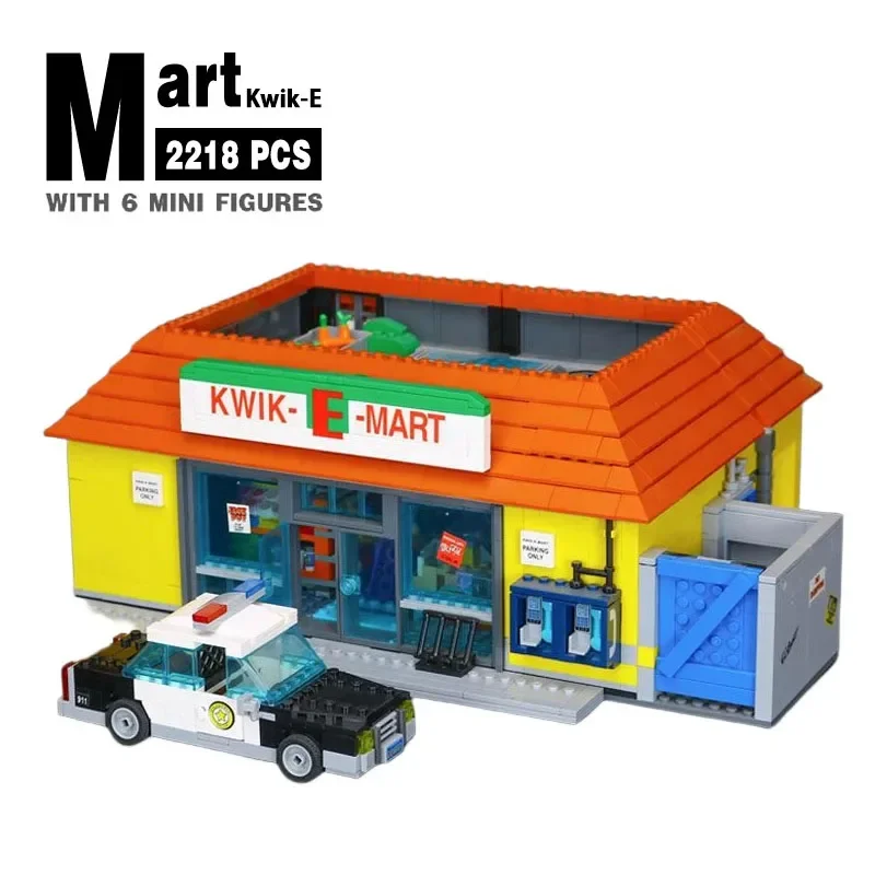 В НАЛИЧИИ Модель дома Kwik E Mart и супермаркета строительные блоки кирпичи 16004 16005 71016