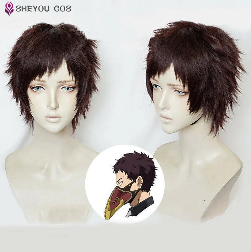 

Boku no Academia Kai Chisaki Short Brown Wig Cosplay My Hero Academia Overhaul Heat Resistant Synthetic Hair Wigs + Wig Cap