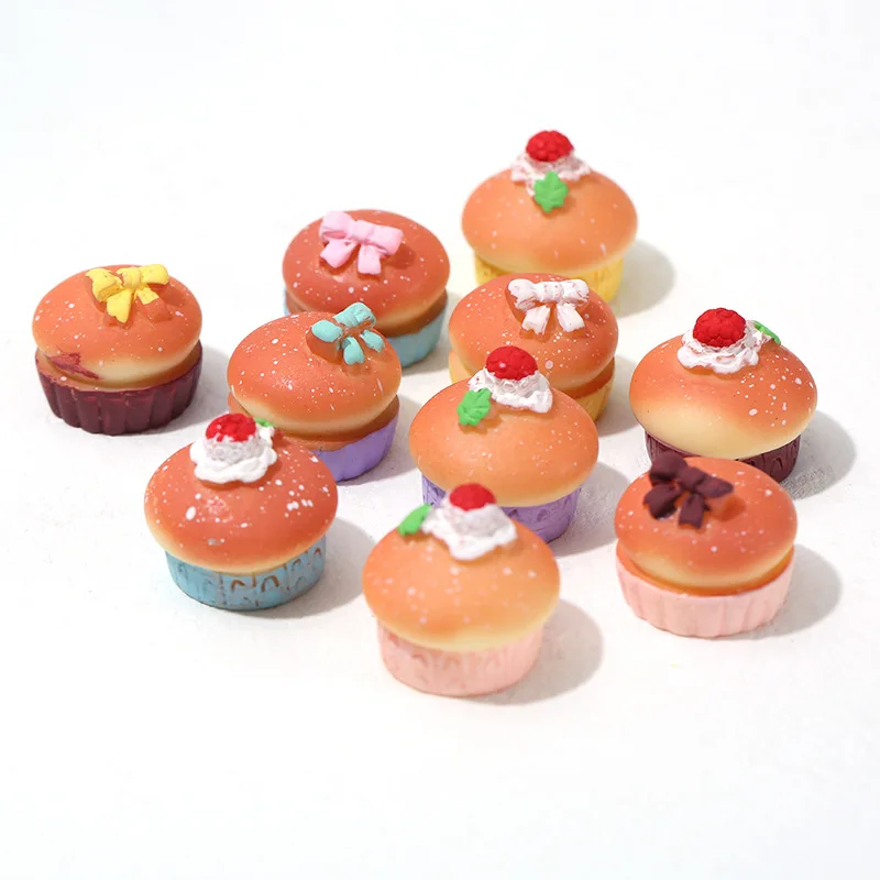 

Мультяшная имитация еды бант клубника бумажные чашки торты с плоским основанием кабошоны из смолы Кукольный дом кухонные поделки аксессуа...