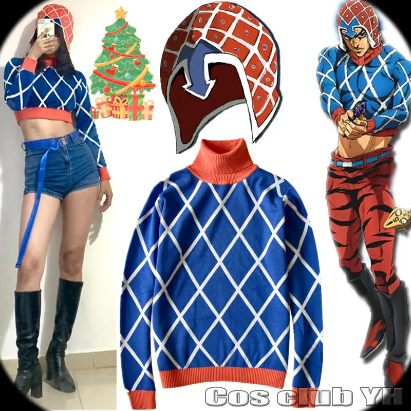 

Трикотажная шапка унисекс для взрослых, стильный аксессуар для косплея по мотивам аниме «Необычные Приключения Джо», «Гидо миста Джо», шапк...