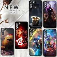 marvel iron man mech for samsung galaxy s22 s21 s20 fe ultra pro lite s10 5g s10e s9 s8 plus s7 edge soft black phone case