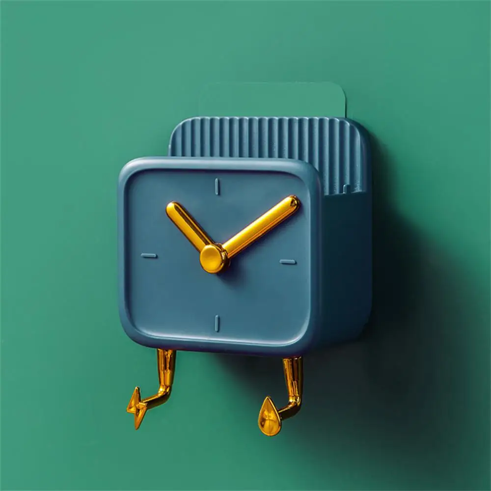 

Wall-mounted Mobile Phone Holder Glove Box Clock Model Creative Practical Cosmetic Storage Finishing Storage Rack Waterproof