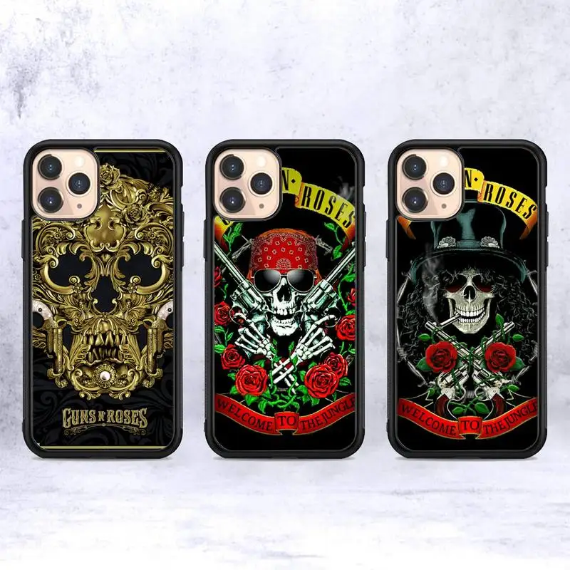

Guns N Roses Good Time Phone Case Silicone PC+TPU Case for iPhone 11 12 13 Pro Max 8 7 6 Plus X SE XR Hard Fundas