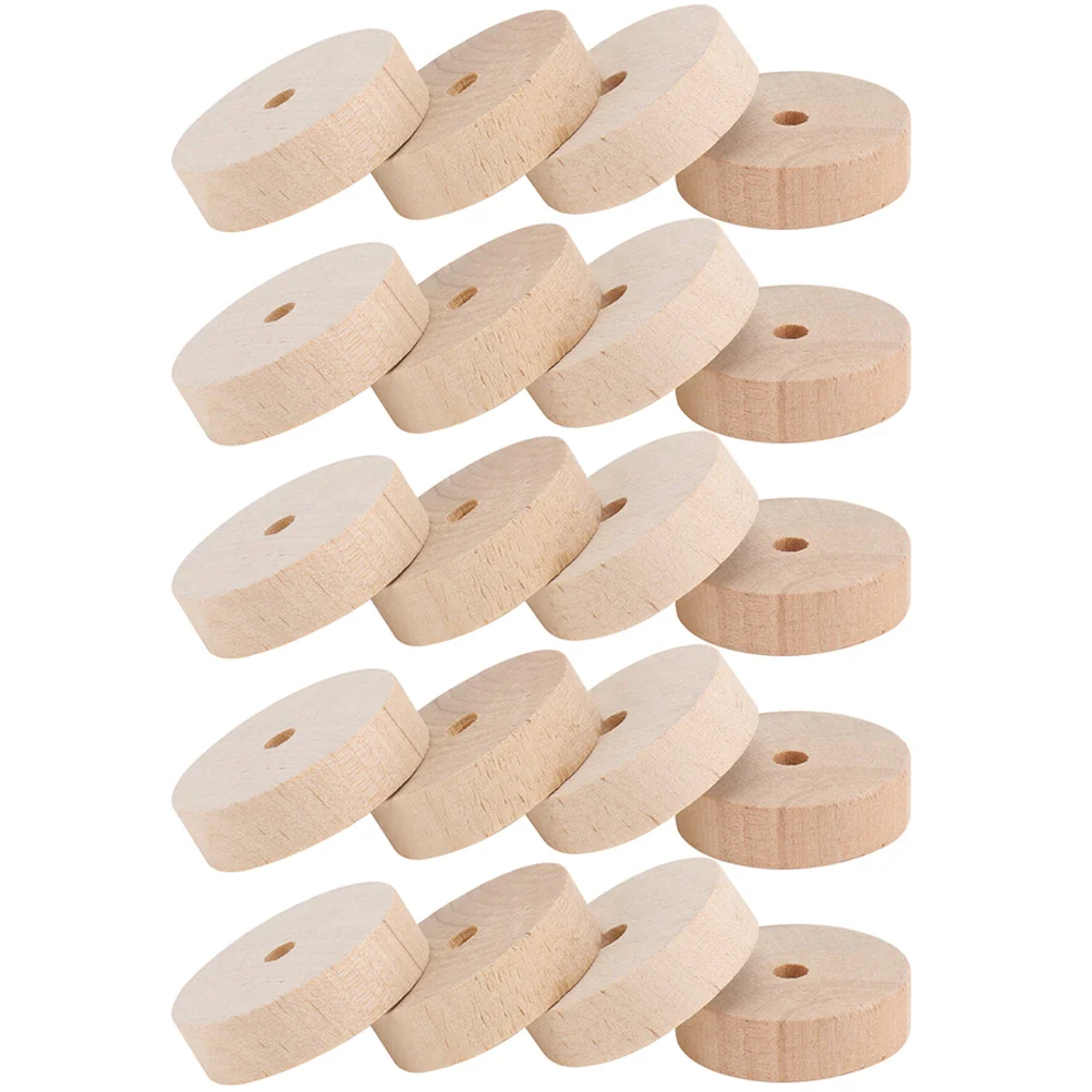 

20 Pcs Log Wheel Kids Wooden Wheels Toy Car Accessories Pull Craft Supplies Crafts Child Remote Control