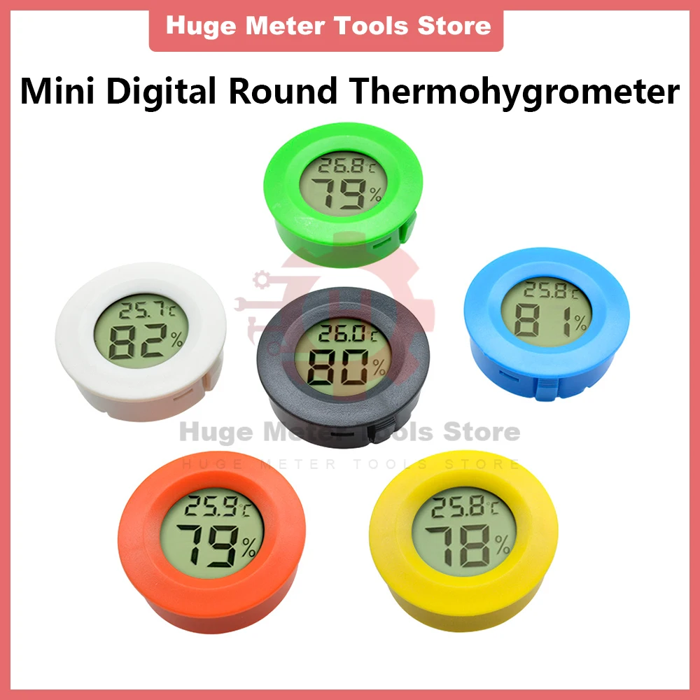 

-50~ +70°C Mini Round LCD Digital Thermometer Hygrometer Fridge Freezer Tester Temperature Tester Sensor Humidity Meter Detector