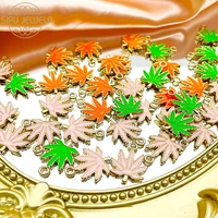 10pcs 20x17mm tricolor metal alloy leaf plant pendants jewelry making beautiful necklace charms diy bracelet earrings findings