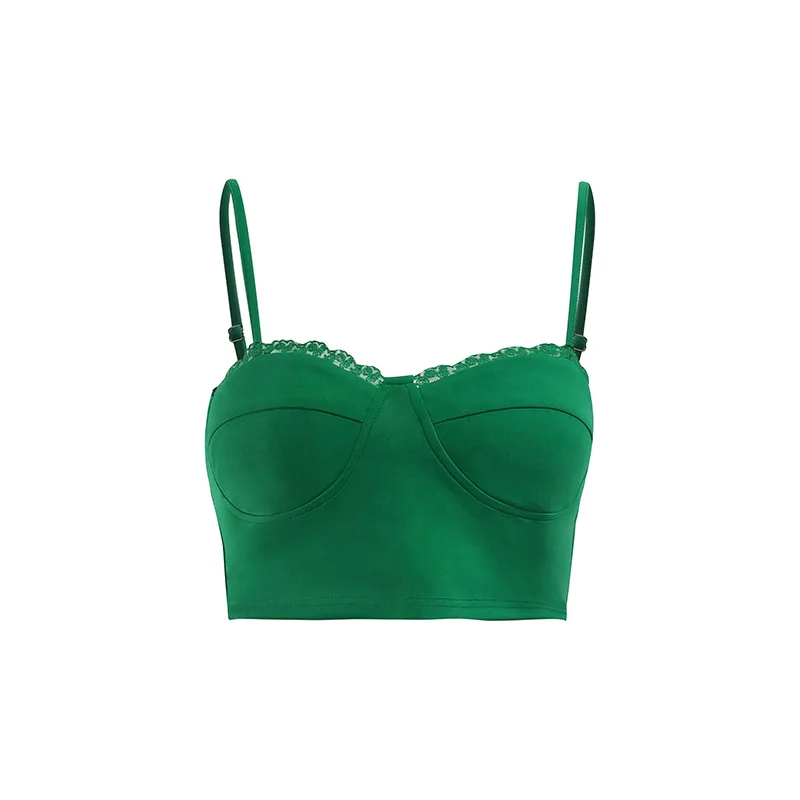 2022 женский сексуальный кружевной топ без рукавов летний укороченный на