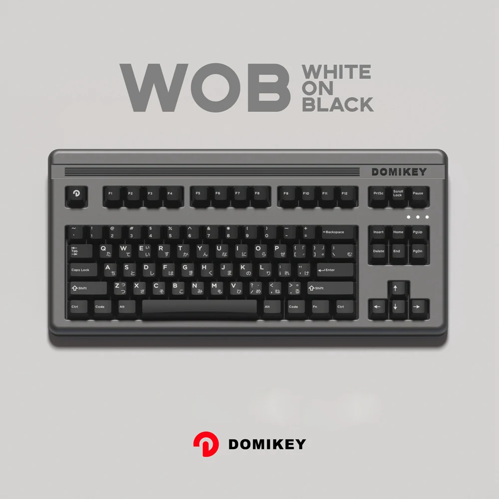 

Domikey Cherry Profile abs doubleshot keycap WOB All in One White on Black for keyboard poker 87 104 gh60 xd64 xd68 BM60 keycap