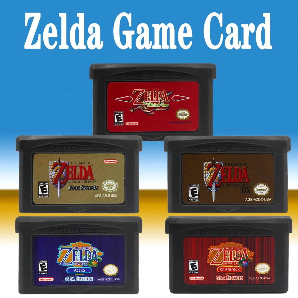 

Игровой Картридж для видеоигр Zelda, картридж с 32-битной консолью из игры GBA Legend Of Zelda Minish Cap, четыре меча для GBA, английская версия