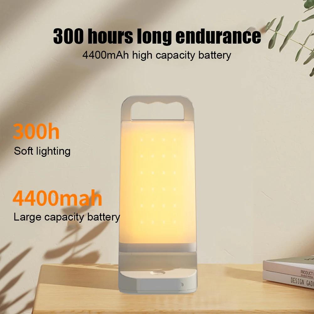 

LED Lamp Solar Camping Lanterns Dimmable Touch 4400mAh Night Market Light Emergency Power Bank Portable Indoor Tent Desktop Lamp