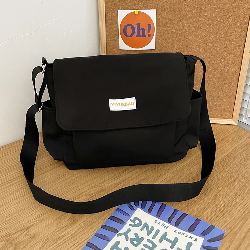 Student Messenger Bag Schoolbag 2023 New Women Shoulder Bags Simple Solid Color Handbags Female Large Size Casual Shopper Bag