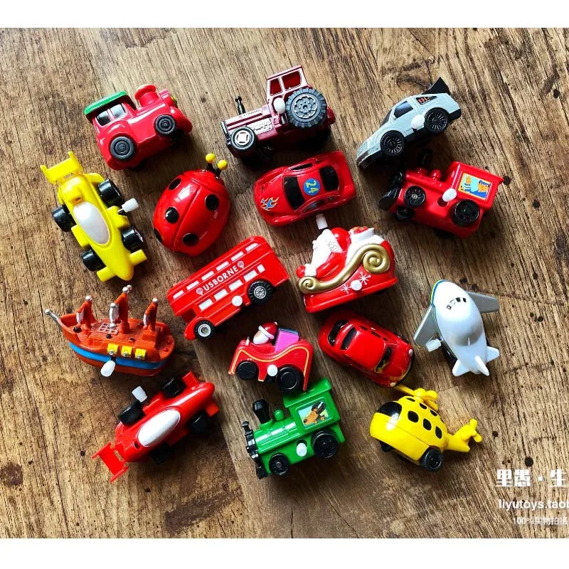 Миниатюрная заводная машинка с поворотным колесом двухслойная локомотивная