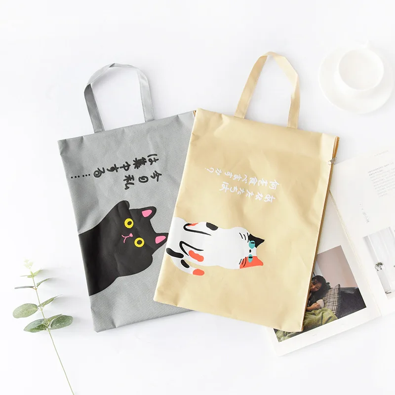 

Kawaii A4 Document Bag Cat Folder Bag Cute Kawaii Large Capacity Oxford Cloth High Quality Documents Folder Gifts For Students