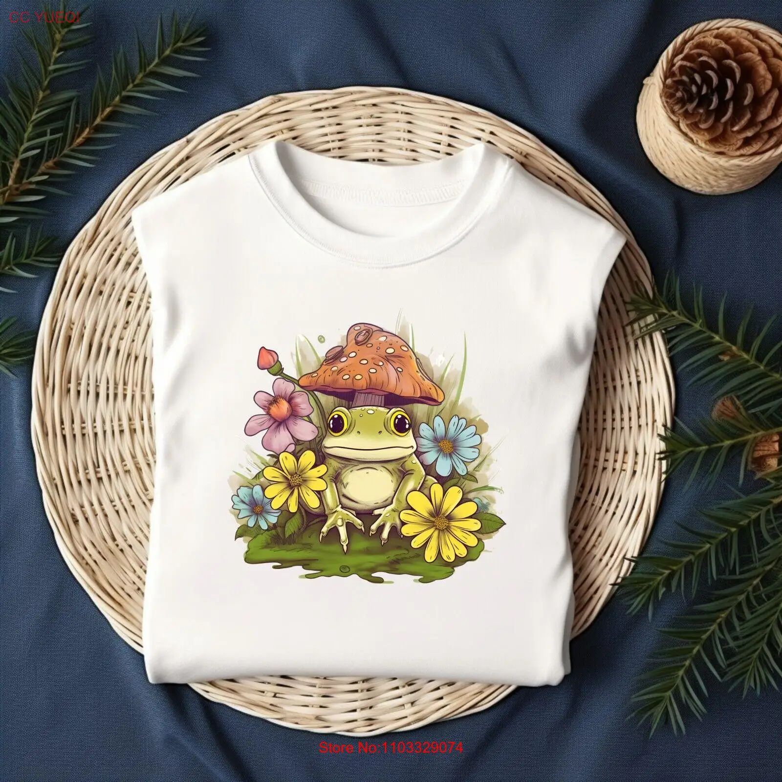 Симпатичная Мужская аниме футболка с лягушкой и грибом хлопковая Футболка в