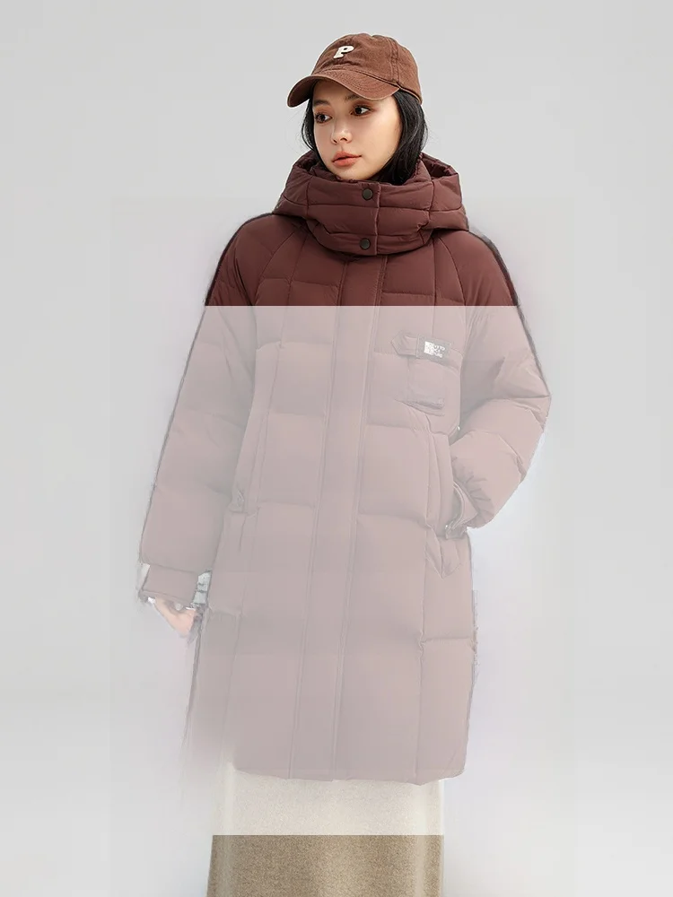 Женская куртка на утином пуху новинка 2024 белый утиный пух средней длины