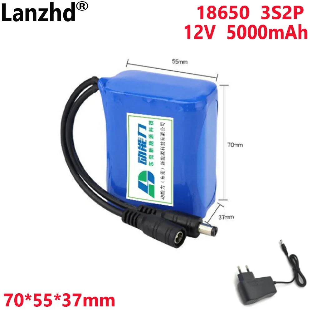 18650 литий-ионный аккумулятор 5000 мА/ч 12 В постоянного тока для стандартной ленты