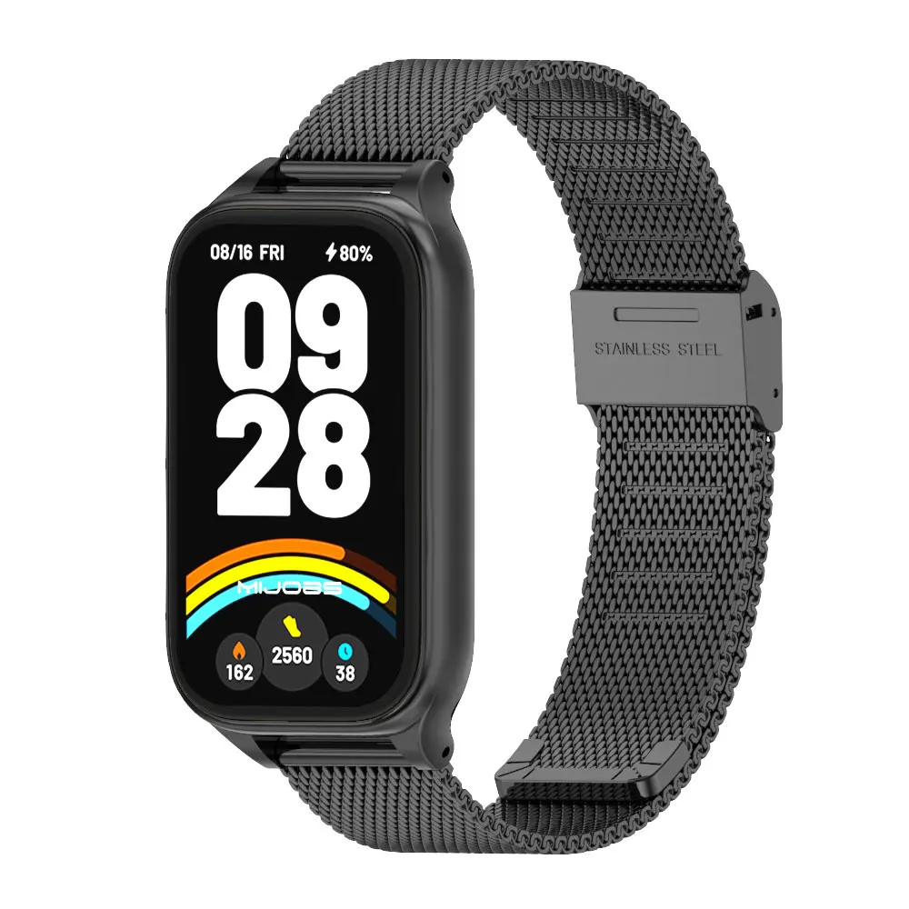 Фото Металлический ремешок для Mi Band 9 Active Браслет-браслет для Xiaomi Smart Band 8 Active Ремешок для часов Mi 8 Active Ремешок из нержавеющей стали №2