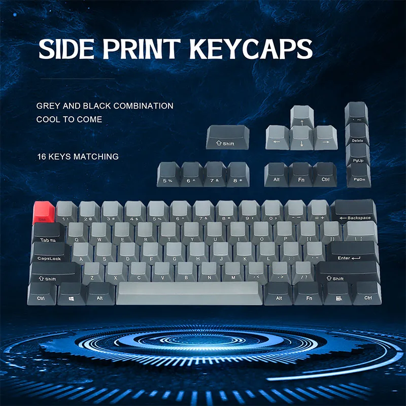 

Side Print Keycaps PBT OEM Profile Custom Keycap for Cherry MX Switch 68/61/60% Keys Gaming Mechanical Keyboards 60% Key Keycaps