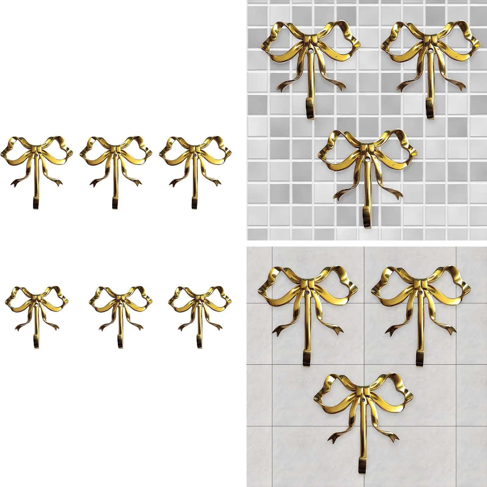 3 шт. настенные крючки с узлом-бабочкой художественные вешалки модный декор для