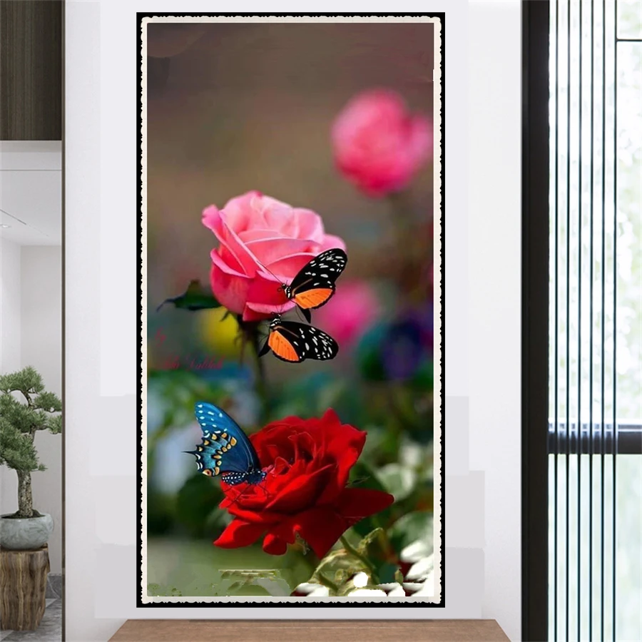 

Big Size Beauty Flower DIY 5D Diamond Painting Full Drill Square Embroidery Mosaic Art Picture Of Rhinestones Home Decor Gifts