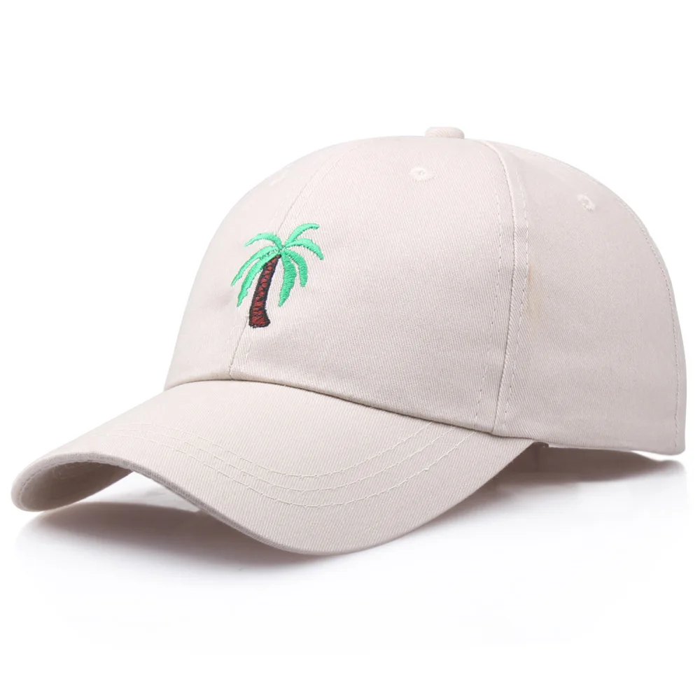 

Men's Palm Tree Embroidery Baseball Caps for Women Kops Coconut Tree Cotton Curved Brim Snapback Fashion Hip Hop Cap Sun Dad Hat