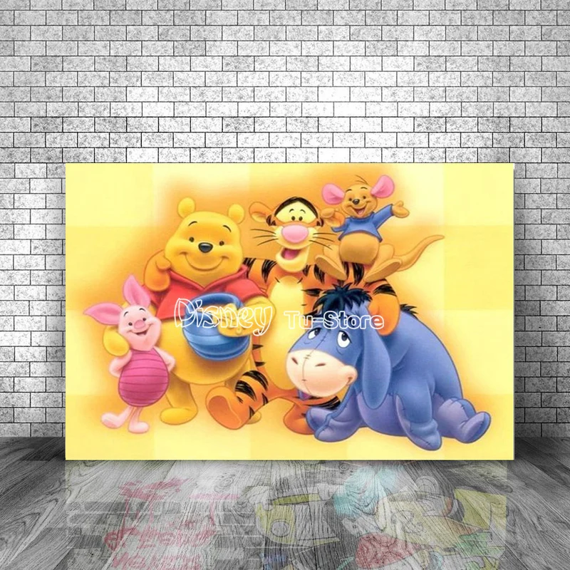 

5d Diy Diamond Painting Cartoon Winnie The Pooh Diamond Embroidery Anime Poster Rhinestone Mosaic Set Cross Stitch Home Decor