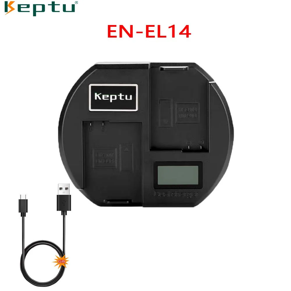 Зарядное устройство для камеры EN-EL14 быстрое зарядное с ЖК-дисплеем Nikon D3200 D3100 D3400