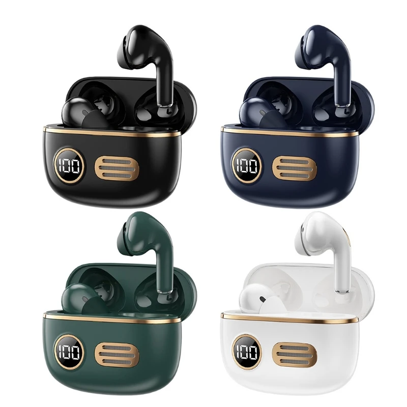 

Comfortable Wireless Headset In-ear Wear Long Noise Cancelling Mic for Women Men E1YA