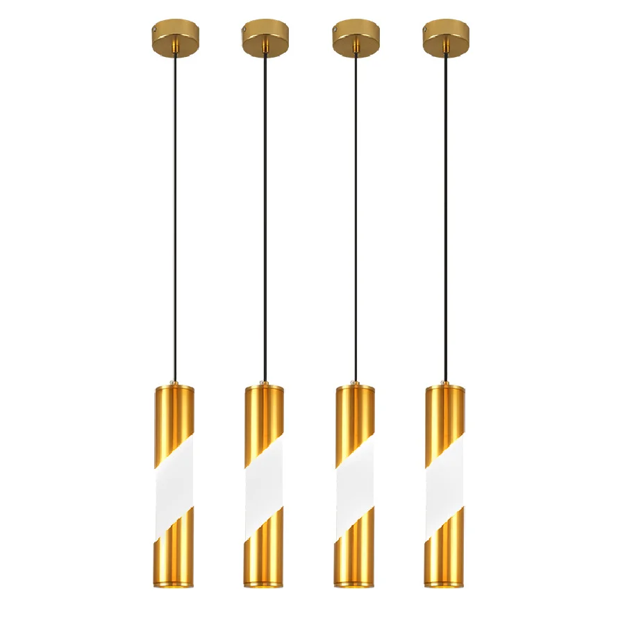 LukLoy Modern Pendant Light Tube Hang Light Pipe Pendant Lamp LED Light for Living Room Reception Counter Bar Club Dining Island