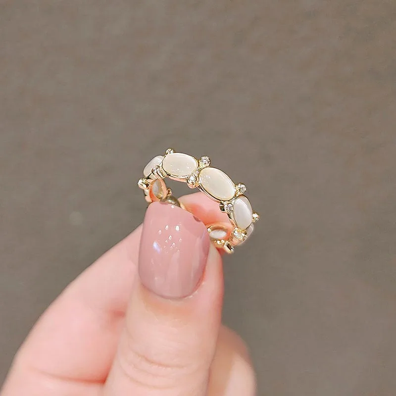 

2022 New Fashion Sweet Fresh Senior Opening Rings Joker Fine Women Trend Geometric Adjustable Ring Jewelry